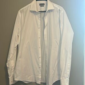 MICHAEL KORS / SLIM FIT / WHITE BUTTON DOWN SHIRT / LARGE
